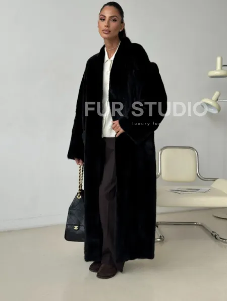 Длинная норковая шуба BLACKGLAMA - фото 9