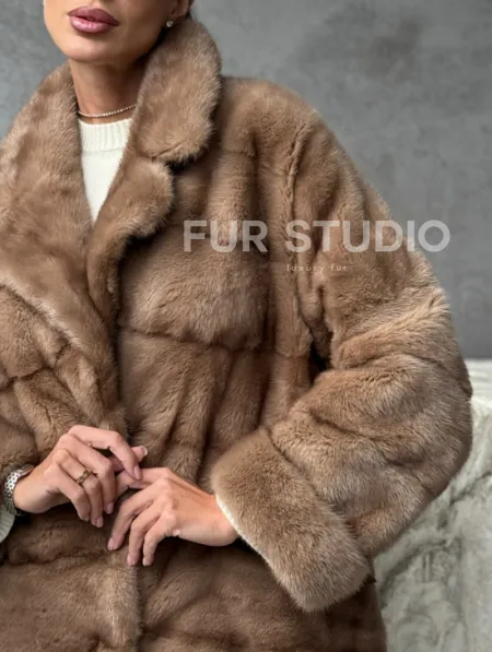 Норковая автоледи - цвет пастель - фото 2