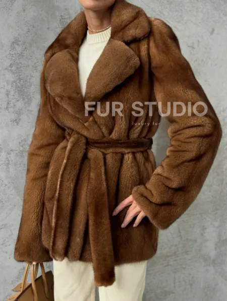 Шуба золотая - норковая - фото 4