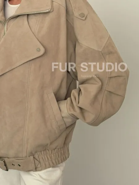 Современная куртка из замшевой кожи - фото 4