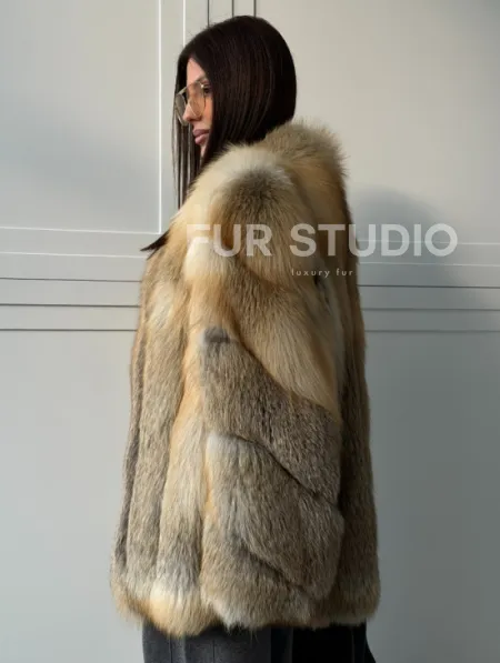 Полушубок из лисы - рукава косички - фото 9