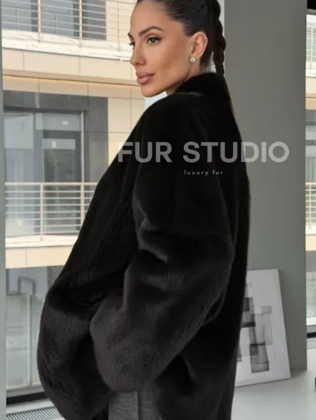 Модный норковый жакет «тренд 2026» Dark Espresso - фото 4