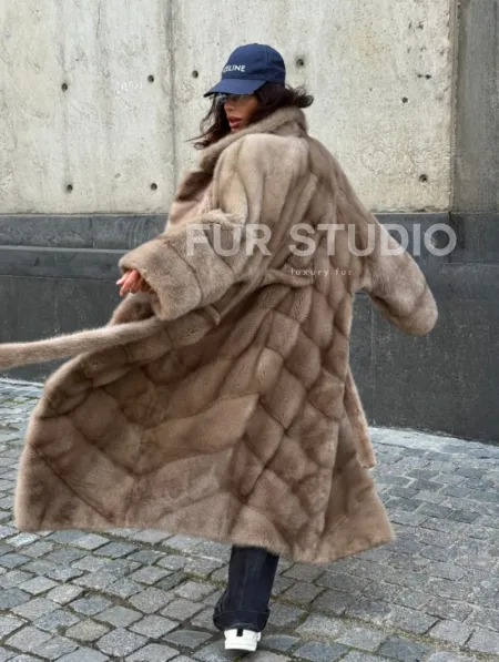 Шуба норковая - цвет пастель - фото 11