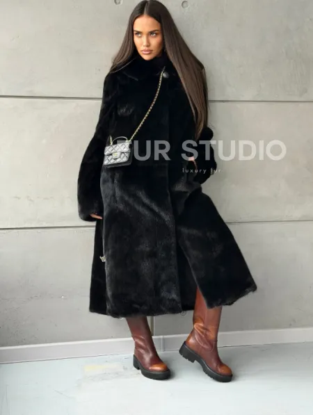 Шуба из норки Blackglama с капюшоном - фото 5