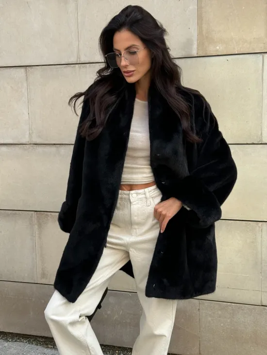 Черная короткая шуба из меха норки Blackglama - фото 8