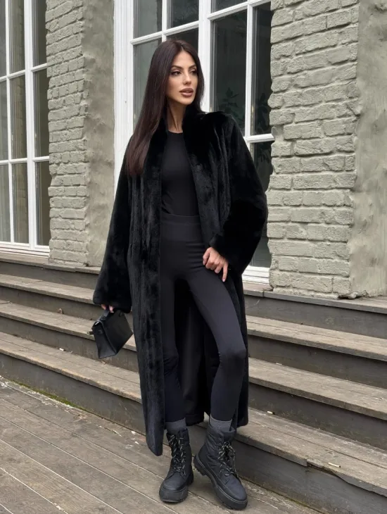 Шуба из аукционной норки «Premium fur» с внутренней резинкой на талии - фото 8