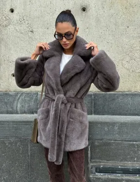 Норковая шуба лавандового цвета - VELVET - фото 11