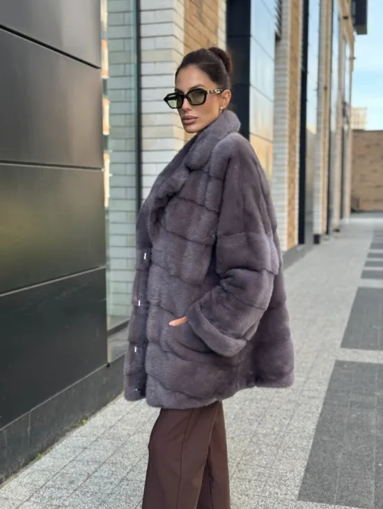 Шуба норковая - жакет лаванда - фото 12