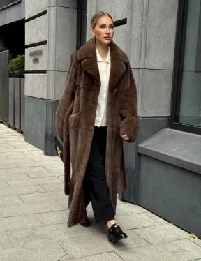 Норковая шуба - цвет соболь - фото 15