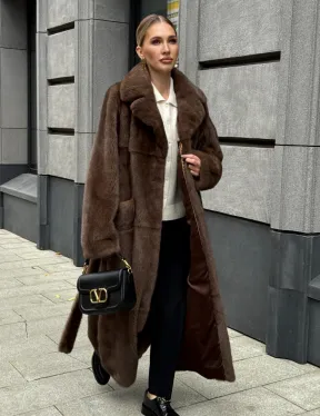 Норковая шуба - цвет соболь - фото 9