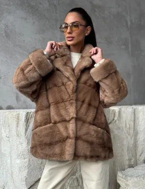 Норковая автоледи - цвет пастель - фото 10