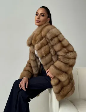 Шуба из куницы - стойка воротник - фото 0