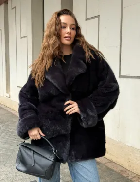 Норковый полушубок - английский воротник - фото 9