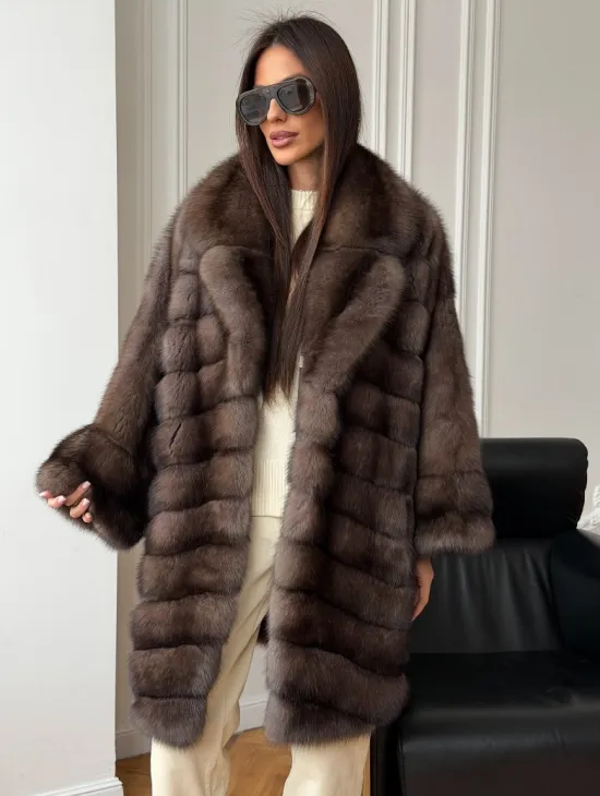 Шуба из баргузинского соболя - оверсайз - фото 8