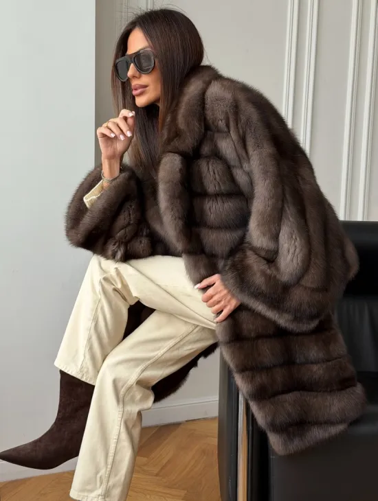 Шуба из баргузинского соболя - оверсайз - фото 7