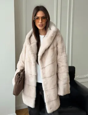 Норковая шуба с капюшоном -  