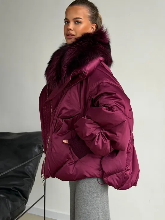 Пуховик с мехом чернобурки - фото 5