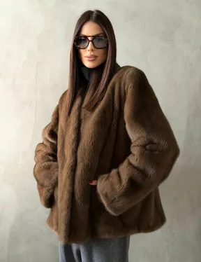 Шуба женская из меха норки - фото 9