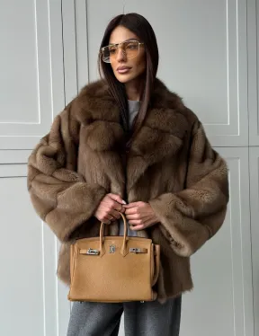 Куртка из меха норки - воротник куница - фото 18