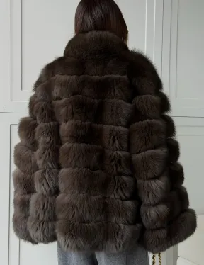 Шуба из натурального песца под соболь - фото 3