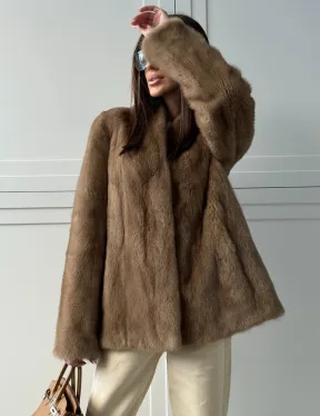 Женский норковый полушубок пастель - фото 11