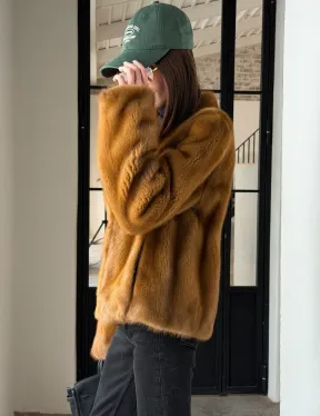 Меховой жакет из золотой норки - фото 13