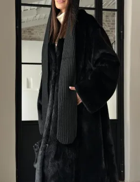 Шуба норка Blackglama V-образный ворот - фото 2