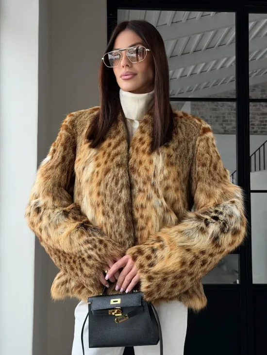 Меховой жакет - шуба из оцелота - фото 23