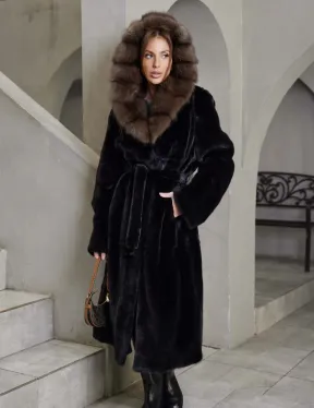 Норка BLACKGLAMA пластины капюшон куница - фото 0