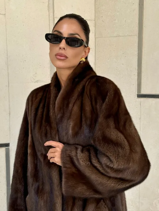 Шуба из PREMIUM норки SAGA FURS в винтажном стиле - фото 4